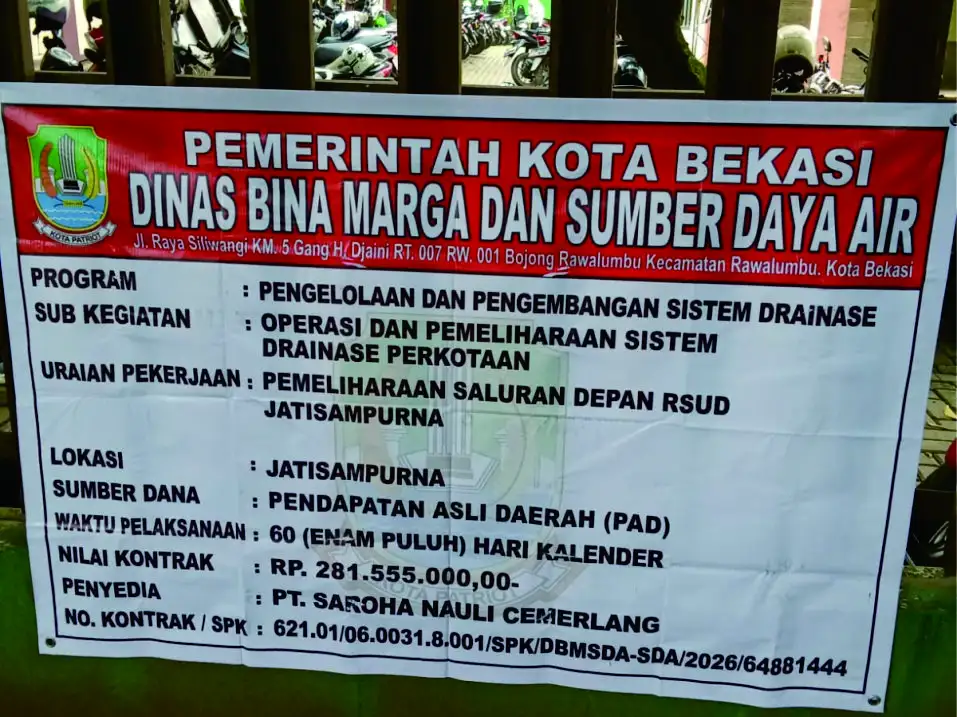 Proyek Drainase Depan RSUD Jatisampurna Diduga Dikerjakan Asal-asalan