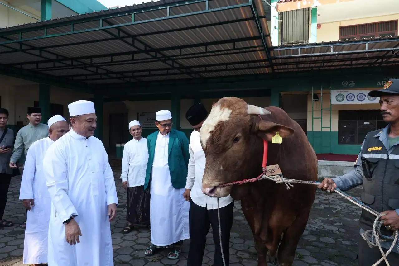 Plh. Wali Kota Bekasi Serahkan Bantuan Sapi Qurban Presiden di Masjid Al Mukhlisin Jatiasih