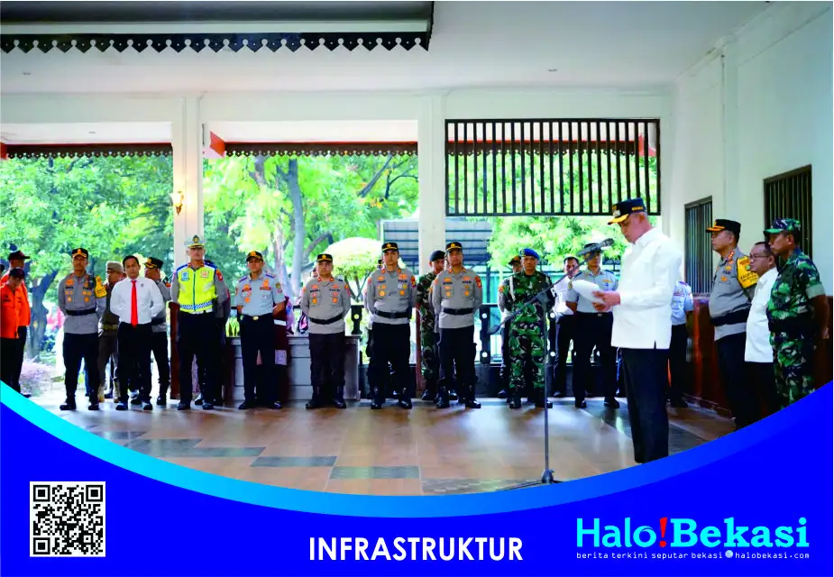 Wali Kota Bekasi Pimpin Apel Gabungan Tiga Pilar, Sampaikan Amanat Kapolri Jelang Pengamanan Arus Mudik